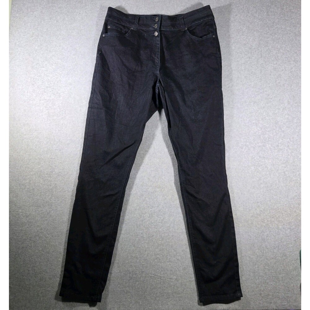 Long Tall Sally Womens Dark Wash Skinny Jeans Size US 14 Inseam 34 Stretch